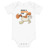 Adorable! Born a Broncos Fan | Baby short sleeve one piece | One piece bodysuit romper | Denver Pajamas baby | CO Gift